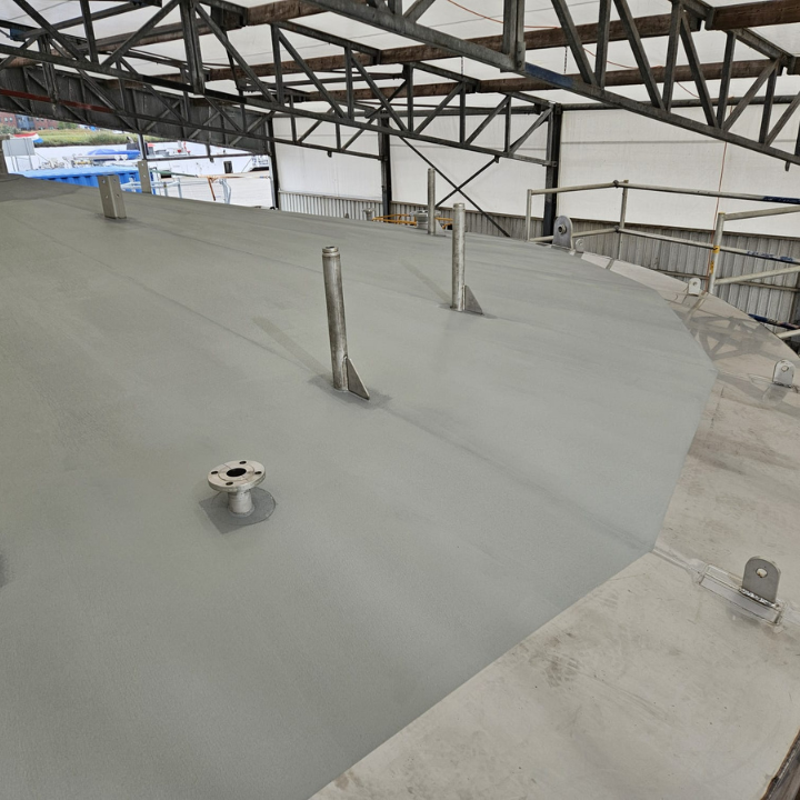 gedeelte van het silodak in de antislip